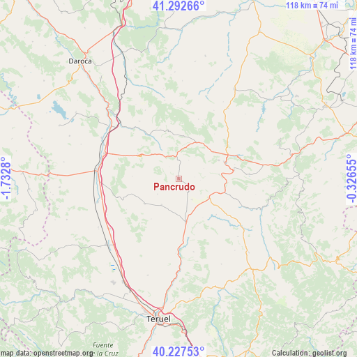 Pancrudo on map
