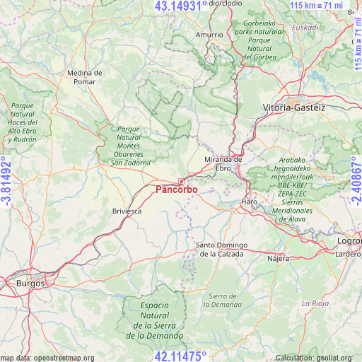 Pancorbo on map