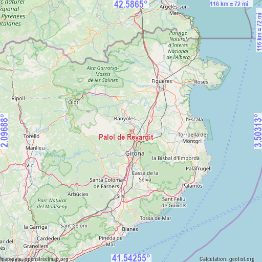 Palol de Revardit on map
