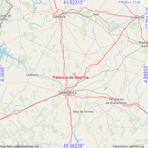 Palencia de Negrilla on map