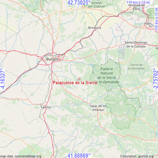 Palazuelos de la Sierra on map