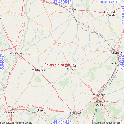 Palazuelo de Vedija on map