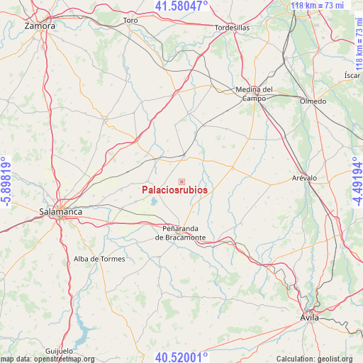 Palaciosrubios on map