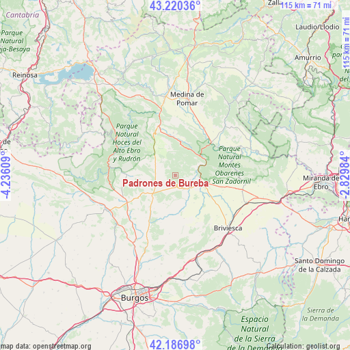 Padrones de Bureba on map