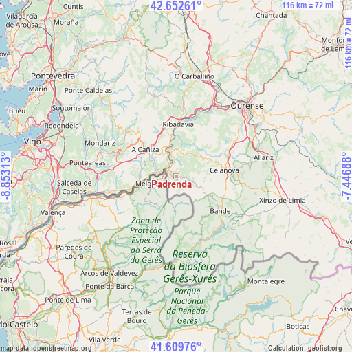 Padrenda on map