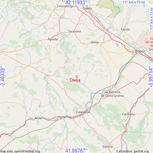 Oseja on map