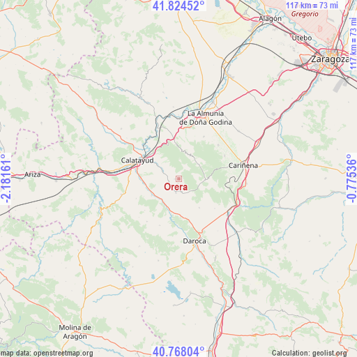 Orera on map