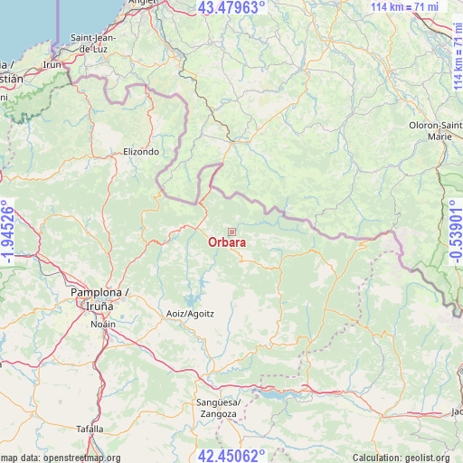 Orbara on map