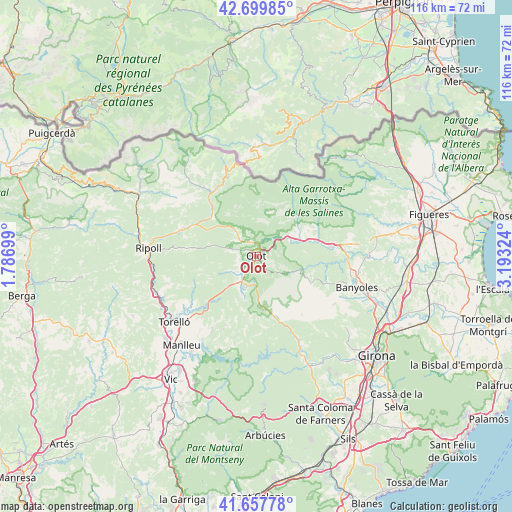 Olot on map