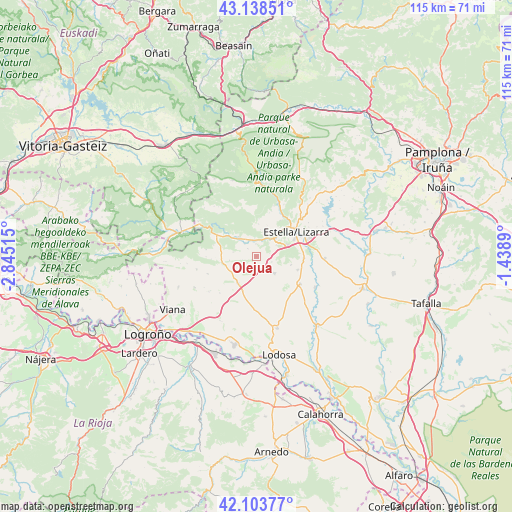 Olejua on map