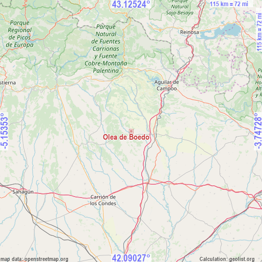 Olea de Boedo on map