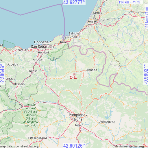 Oitz on map