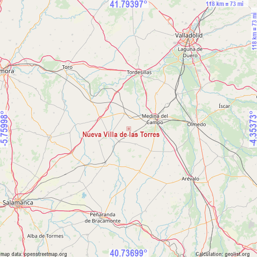 Nueva Villa de las Torres on map