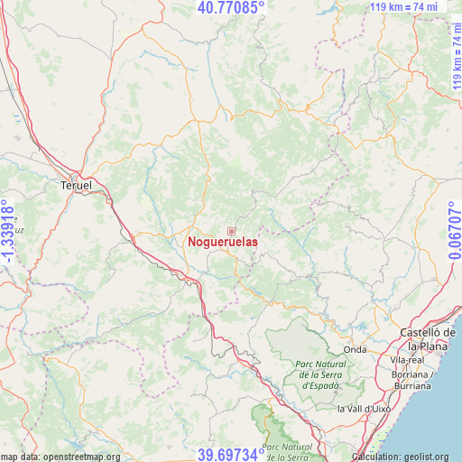 Nogueruelas on map