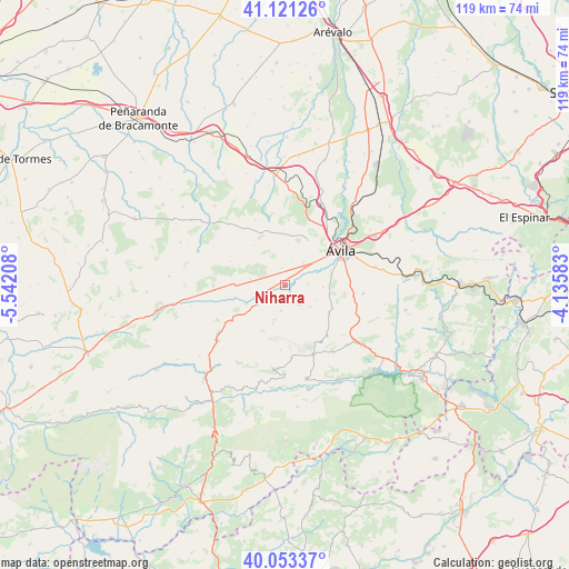 Niharra on map