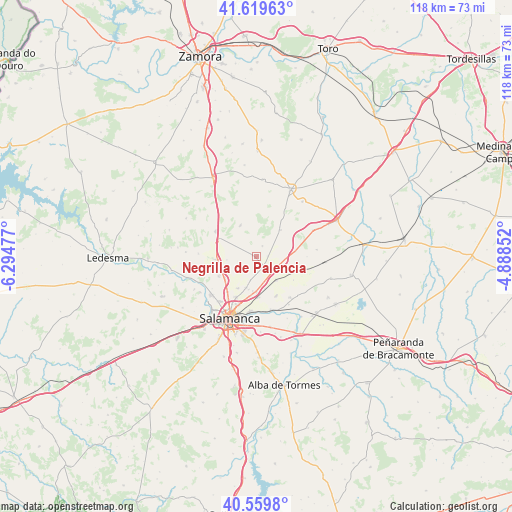 Negrilla de Palencia on map
