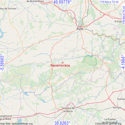 Navarrevisca on map