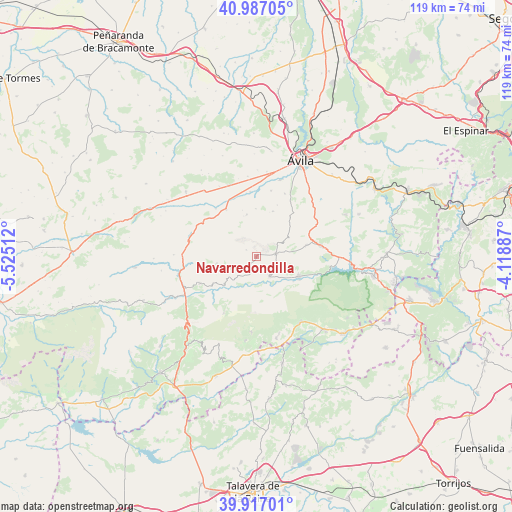 Navarredondilla on map