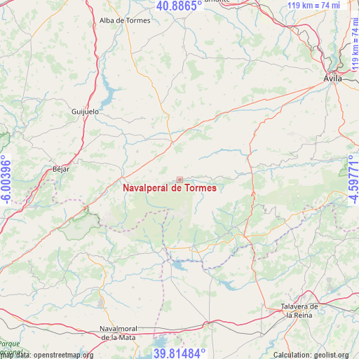Navalperal de Tormes on map