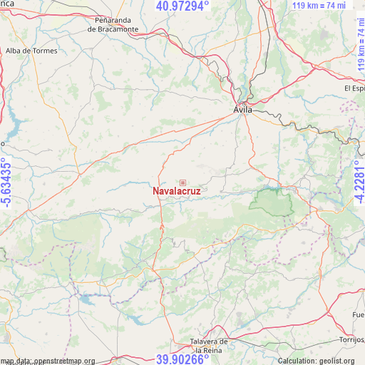 Navalacruz on map