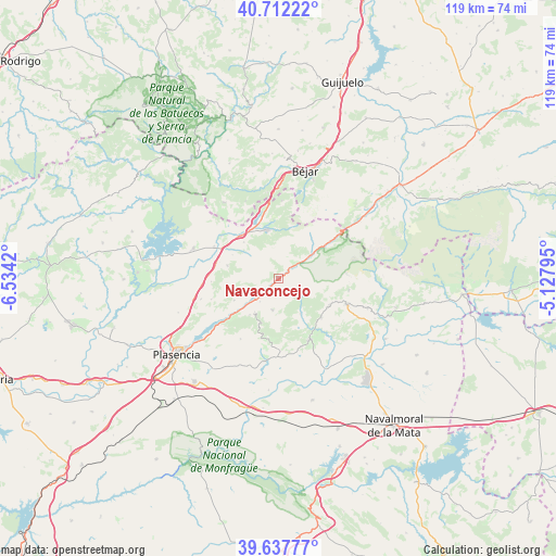 Navaconcejo on map