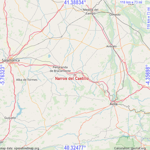 Narros del Castillo on map
