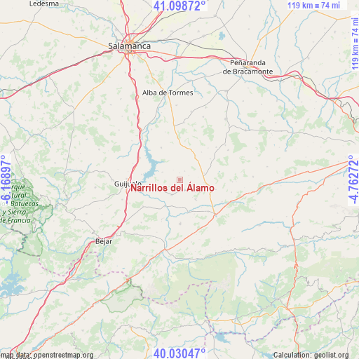 Narrillos del Álamo on map