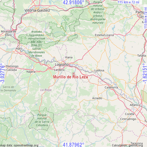 Murillo de Río Leza on map