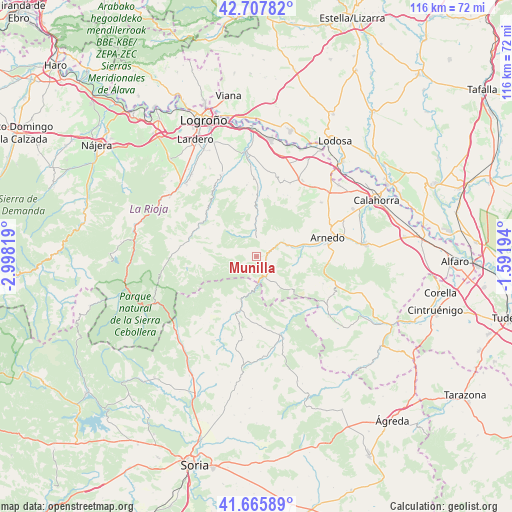 Munilla on map