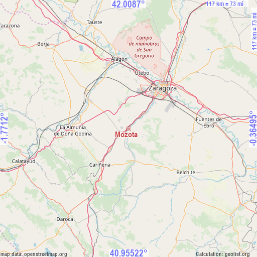 Mozota on map