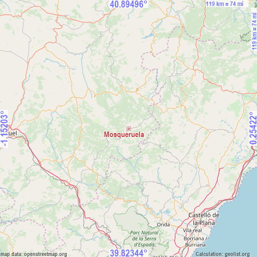 Mosqueruela on map