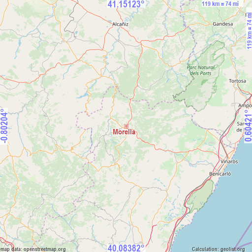Morella on map