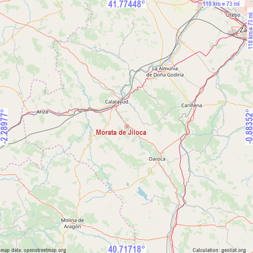 Morata de Jiloca on map