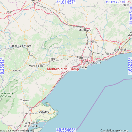 Mont-roig del Camp on map