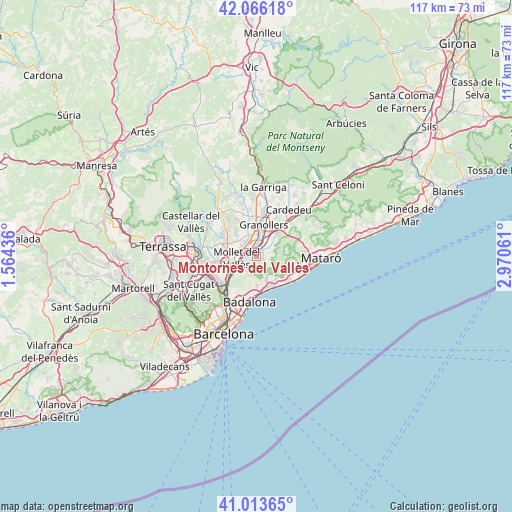 Montornès del Vallès on map