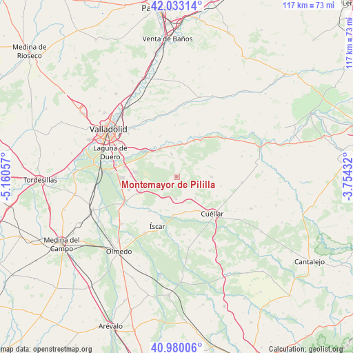 Montemayor de Pililla on map