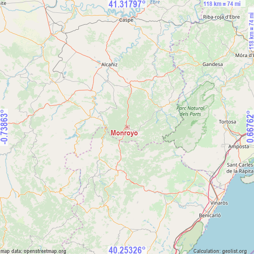 Monroyo on map