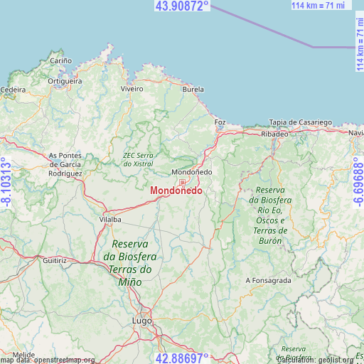 Mondoñedo on map