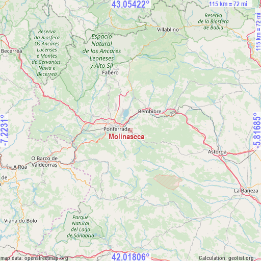 Molinaseca on map