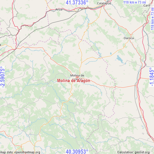 Molina de Aragón on map