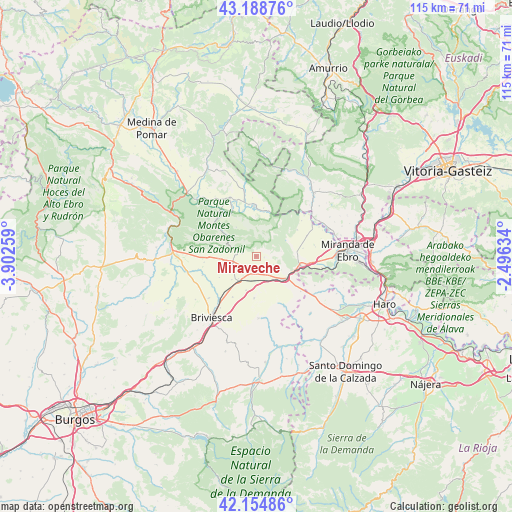 Miraveche on map