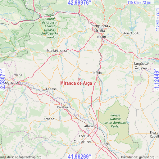Miranda de Arga on map