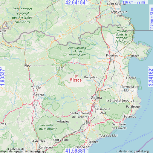 Mieres on map