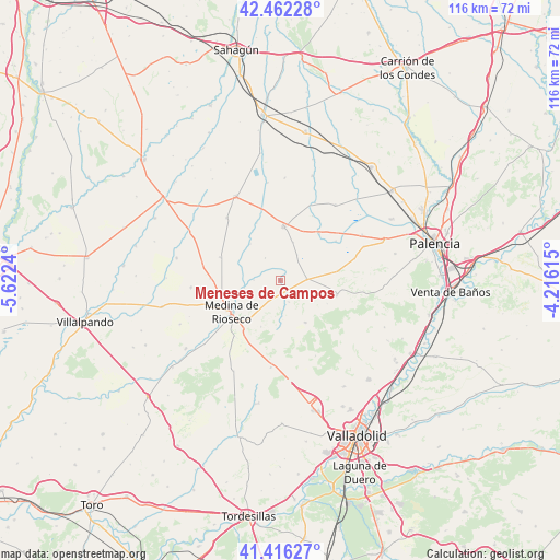 Meneses de Campos on map
