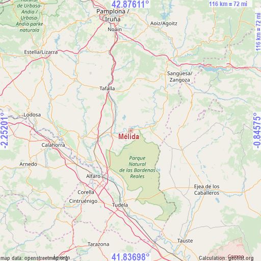 Mélida on map