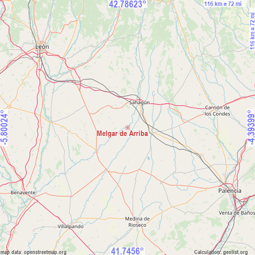 Melgar de Arriba on map