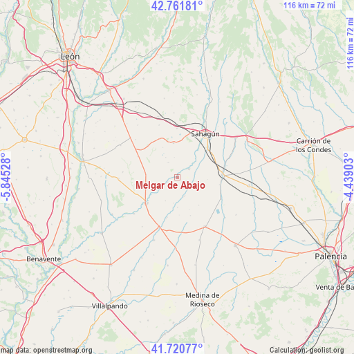 Melgar de Abajo on map