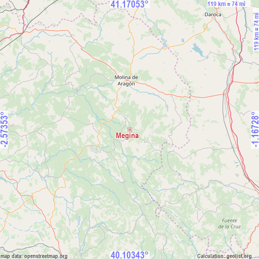 Megina on map