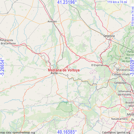 Mediana de Voltoya on map