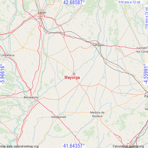 Mayorga on map